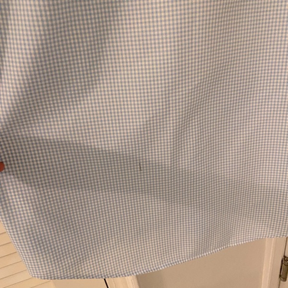 Men’s Lacoste blue and white checked button down; SZ 43 - Picture 3 of 4